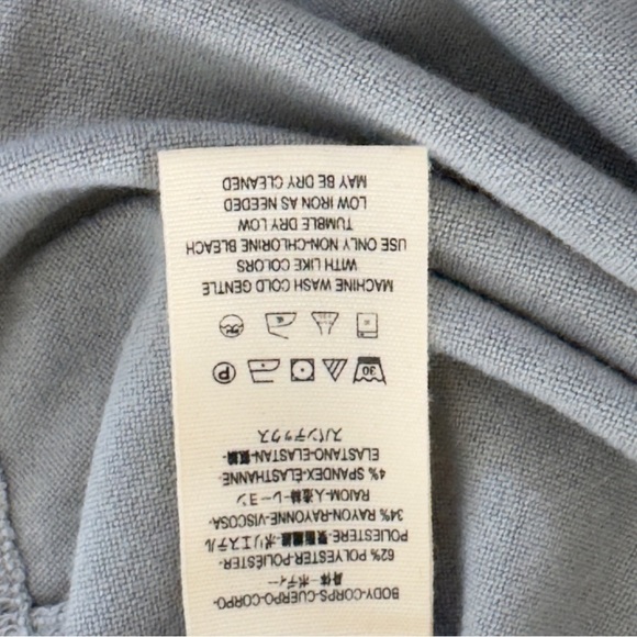 FREE PEOPLE PUFFY SLEEVE MOCK NECK Gray ZIPPER BACK TOP Size Small - Picture 4 of 10